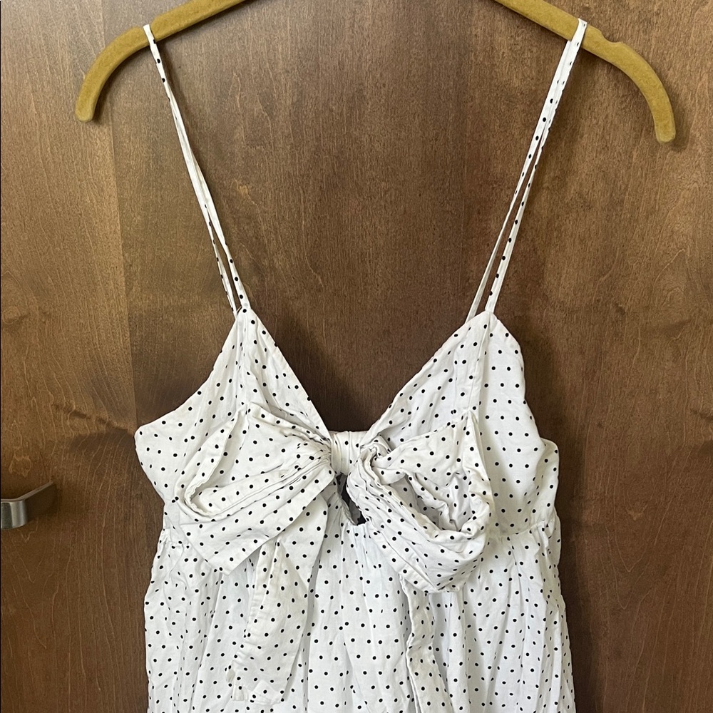 ⚪⚫ Black Halo “Lakia” White & Black Polka Dot Bow Dress – Size Medium ⚫⚪ ✨ - Picture 5 of 9
